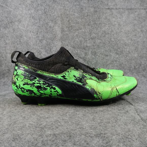 Puma Shoes Mens 12.5 Cleats Football Soccer One 19.1 FG AG Green Black Sport - Picture 1 of 11